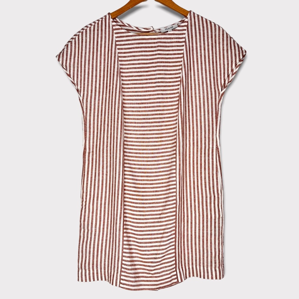 Madewell Striped Button-Back Dress